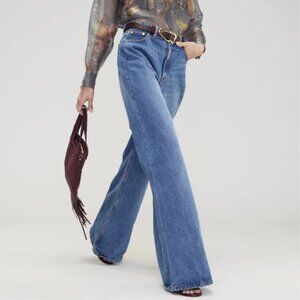 Cynthia Rowley, Limited Edition, High Rise, Wide Leg, Medium Wash Jeans